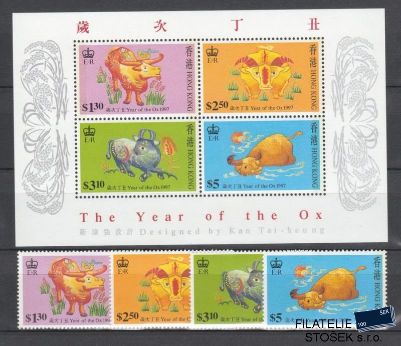 Hongkong známky Mi 785-88+Bl 45
