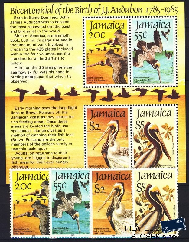 Jamaica známky Mi 0603-6 + Block 25