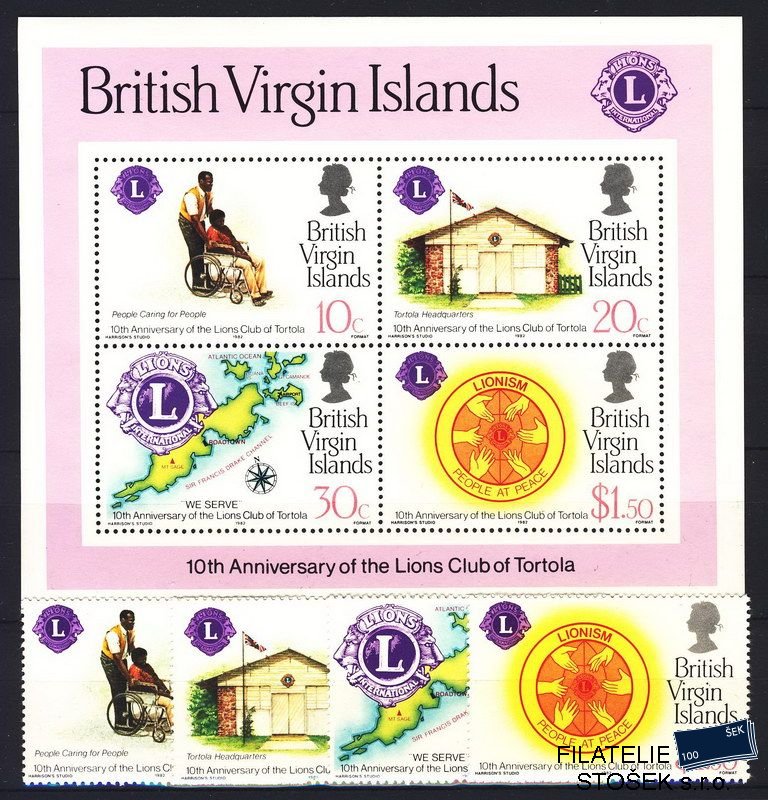 Virgin Islands známky Mi 0428-31 + Bl. 17