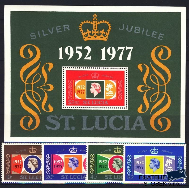 St. Lucia známky Mi 0407-10 + Bl. 11