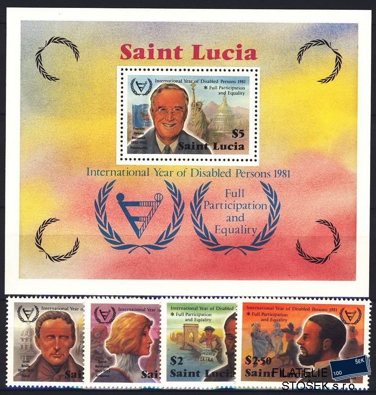 St. Lucia známky Mi 0554-7 + Bl. 30