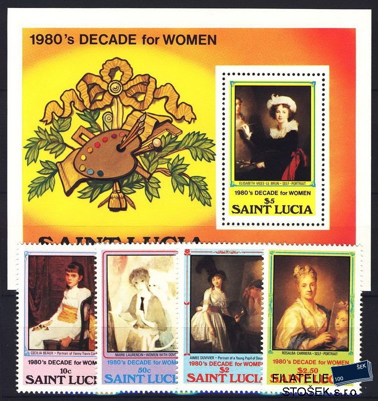 St. Lucia známky Mi 0568-71 + Bl. 32