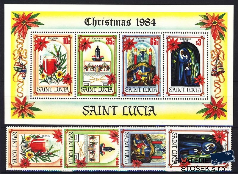St. Lucia známky Mi 0684-7 + Bl. 36