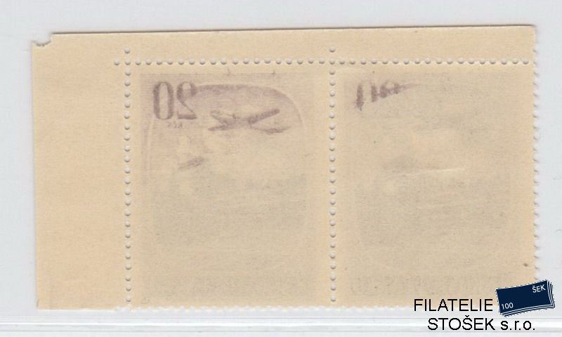 ČSSR známky L 36 2 páska Obtisk