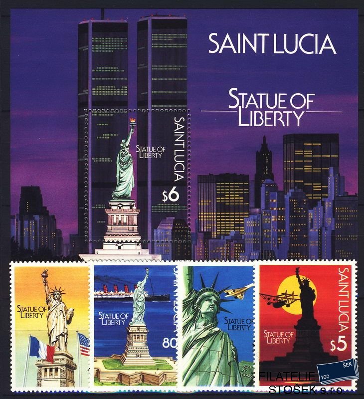 St. Lucia známky Mi 0890-3 + Bl. 53
