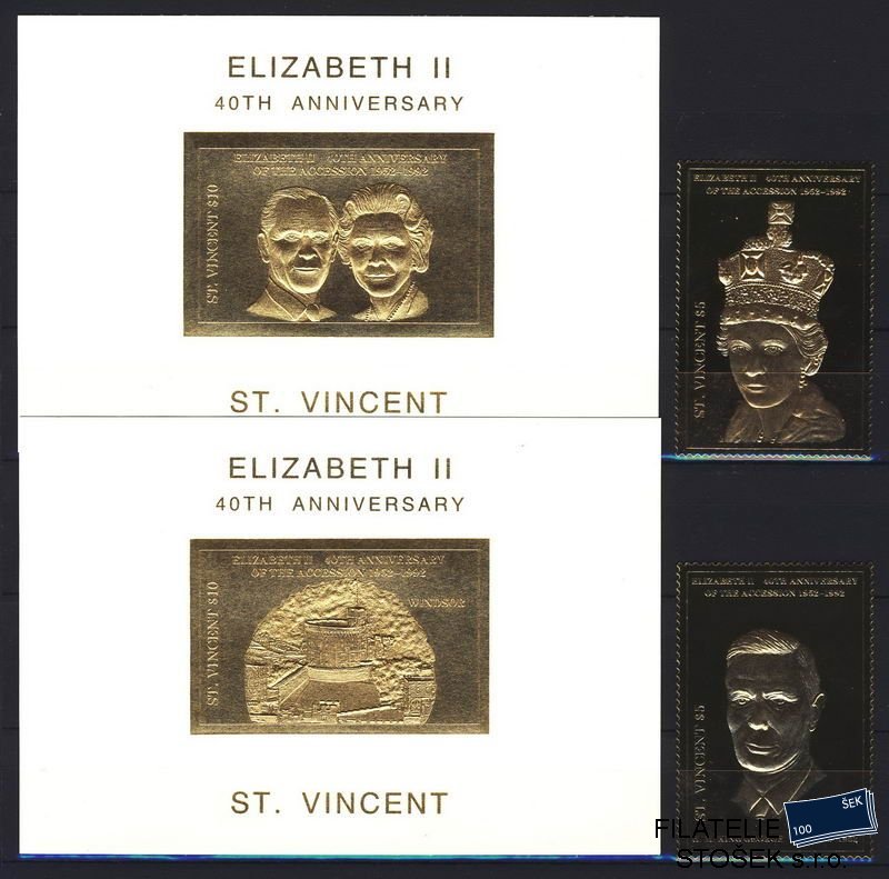 St. Vincent známky Mi 1947-8 + Bl. 200-1