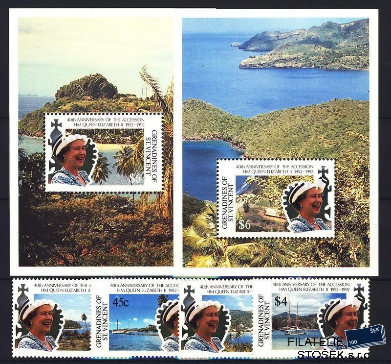 St.Vincent-Grenadines známky Mi 0861-4 + Bl. 93-4