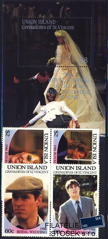 St. Vincent-Grenadines Union Island známky Mi 0171-4 + Bl. 7
