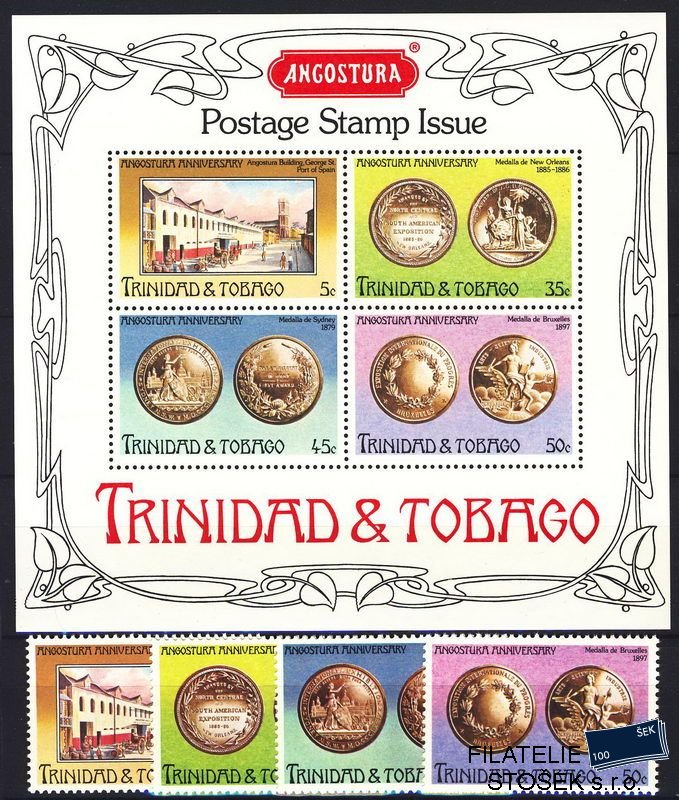Trinidad známky Mi 0339-42 + Bl. 15