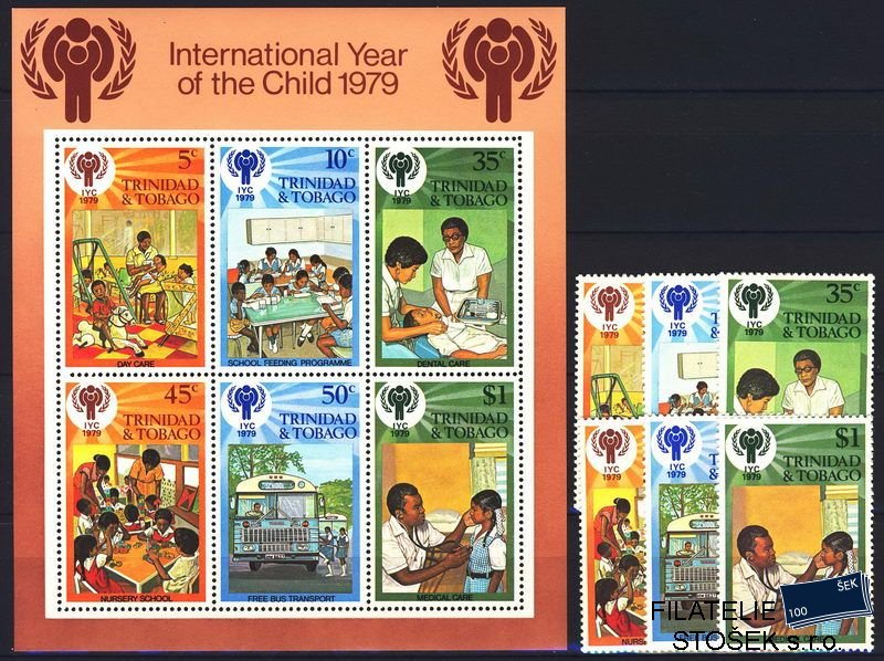 Trinidad známky Mi 0385-90 + Bl. 26