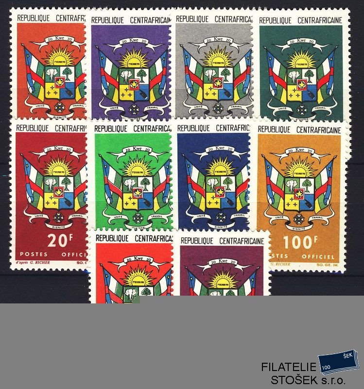 Centrafricaine známky Mi D 0001-10