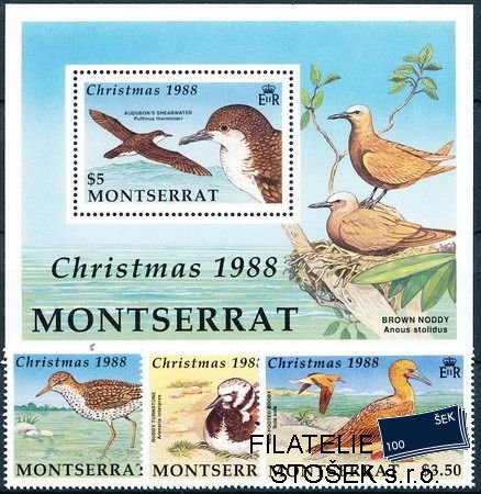 Montserrat známky Mi 0731-3+Bl.50