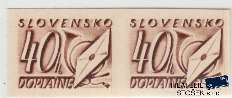Slovensko známky DL 15 N 2 páska
