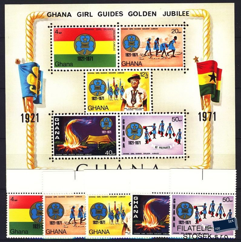 Ghana známky Mi 0434-8 + Bl. 42