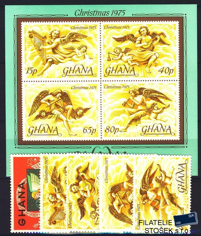 Ghana známky Mi 0621-5 + Bl. 63