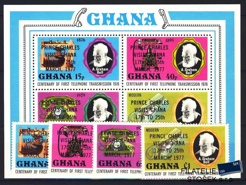 Ghana známky Mi 0694-7 + Bl. 70