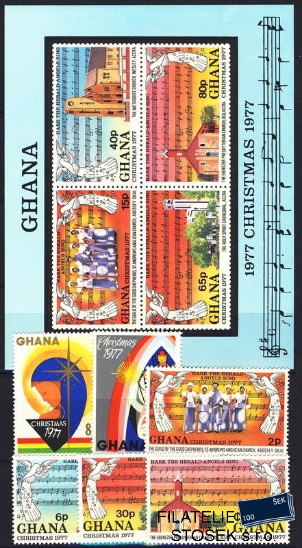 Ghana známky Mi 0718-23 + Bl. 77