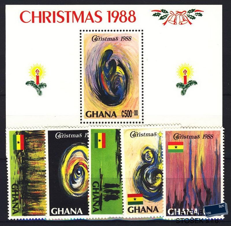 Ghana známky Mi 1215-9 + Bl. 132