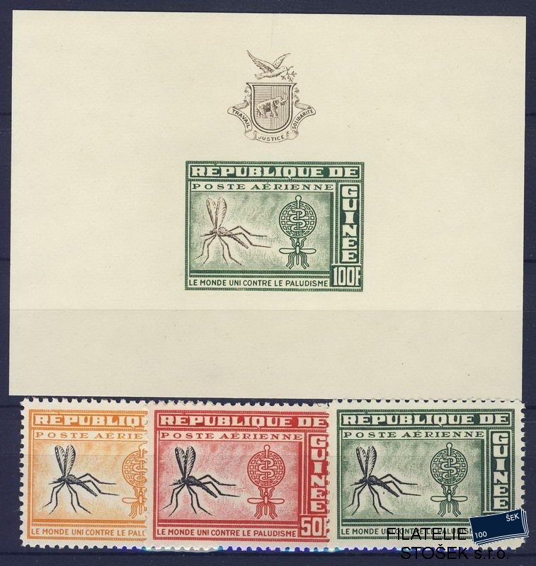 Guinée známky Mi 0102-4 + Bl. 1