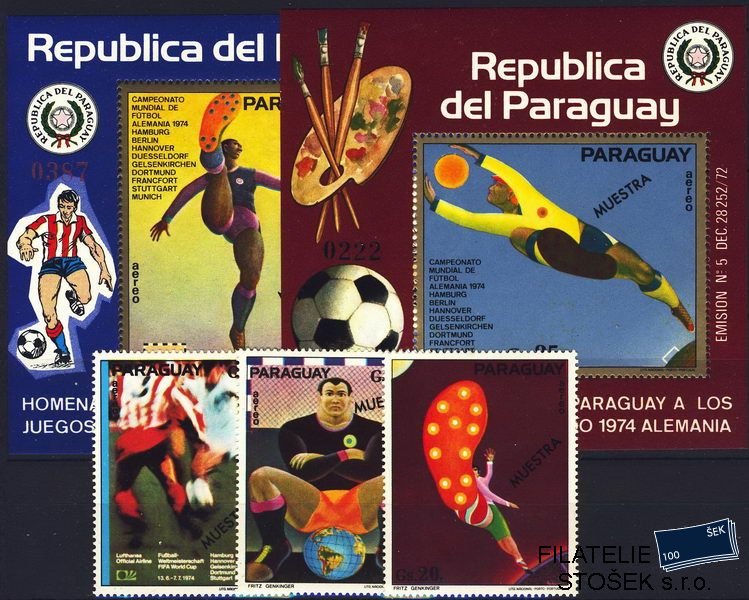 Paraguay známky Mi 2532-4+Bl.215-6