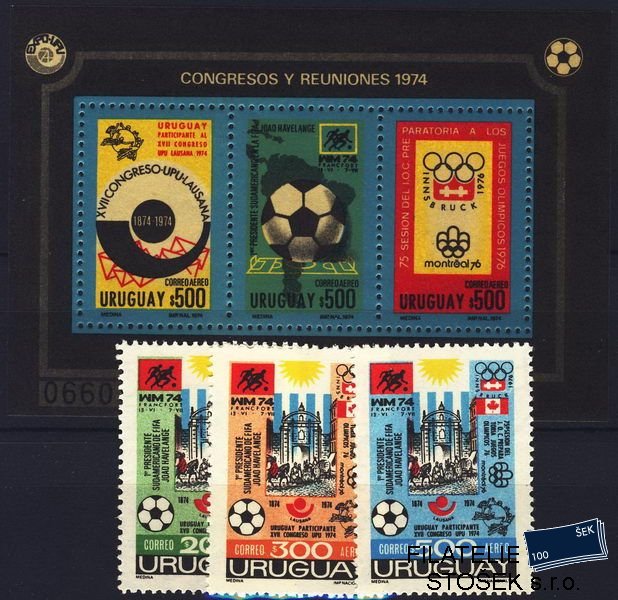 Uruguay známky Mi 1313-5+Bl.21