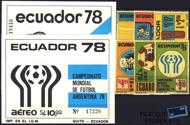 Ecuador známky Mi 1782-7+Bl.85-6