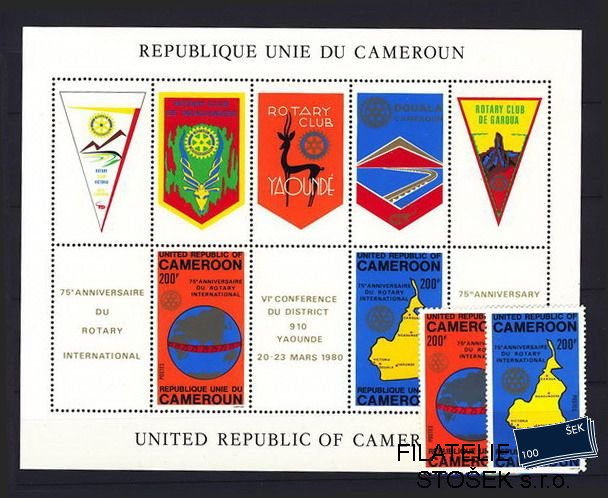 Cameroun známky Mi 0925-6 + Bl. 17