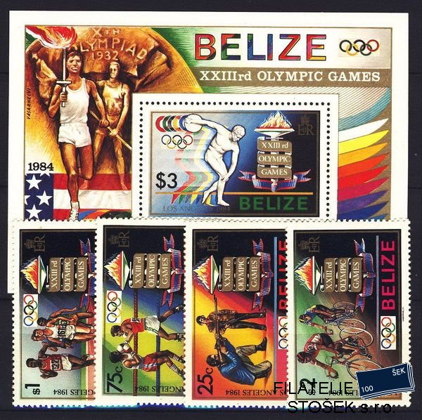Belize známky Mi 0747-50 + Bl. 63