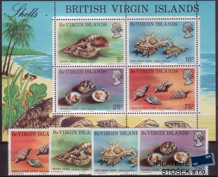 Virgin Islands známky Mi 274-7+Bl.4