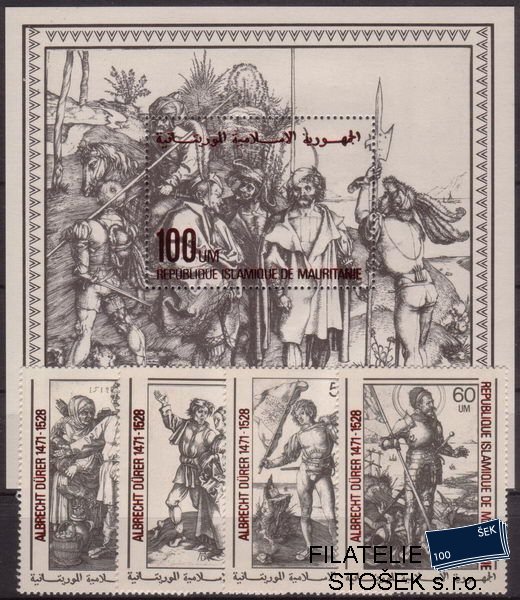 Mauritanie známky Mi 0628-31+Bl.23