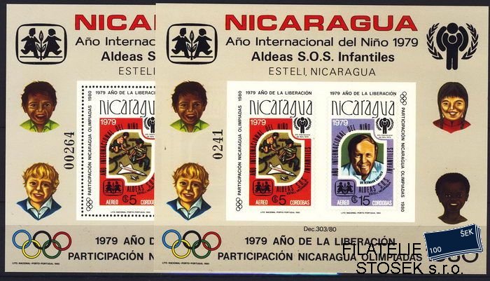 Nicaragua známky Mi Bl. 110 A+B