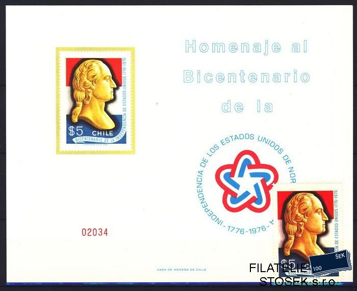 Chile známky Mi 0857 + pamětní list