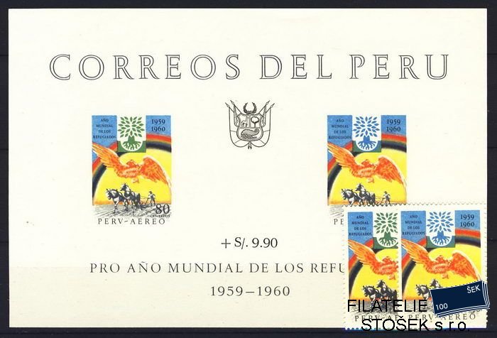 Peru známky Mi 0592-3 + Bl. 3