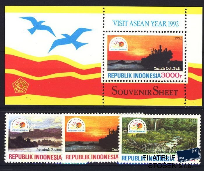 Indonésie známky Mi 1413-5 + Bl. 82