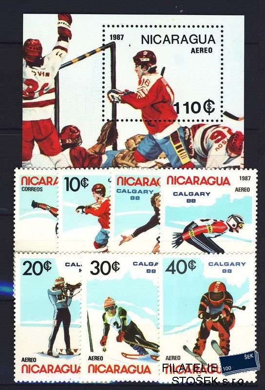 Nicaragua známky Mi 2738-44 + Bl. 172