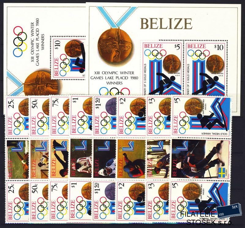 Belize známky Mi 501-8 + Bl. 20-1