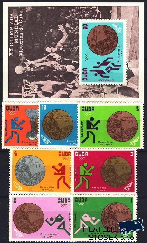 Kuba známky Mi 1839-45 + Bl. 40