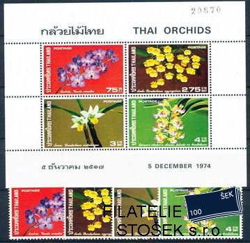 Thailand známky Mi 0730-3+Bl.5