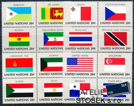 OSN USA známky Mi 373-88 středové čtyřbloky