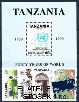 Tanzania známky Mi 0911-4+Bl.160
