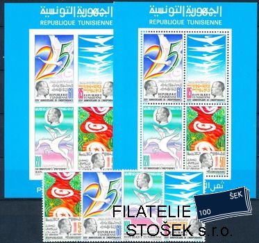 Tunis známky Mi 0993-6+Bl.17A+B