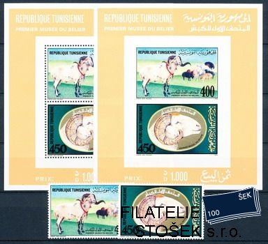 Tunis známky Mi 1206-7+Bl.23A+B