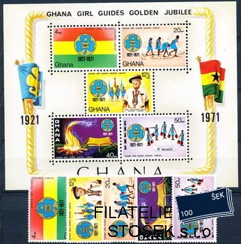 Ghana známky Mi 434-8+Bl.42