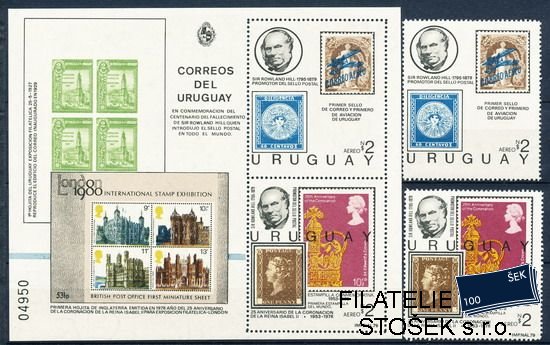 Uruguay známky Mi Bl.145+ známky z aršíku