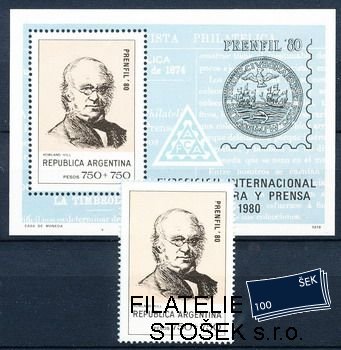 Argentina známky Mi Bl.23+známka