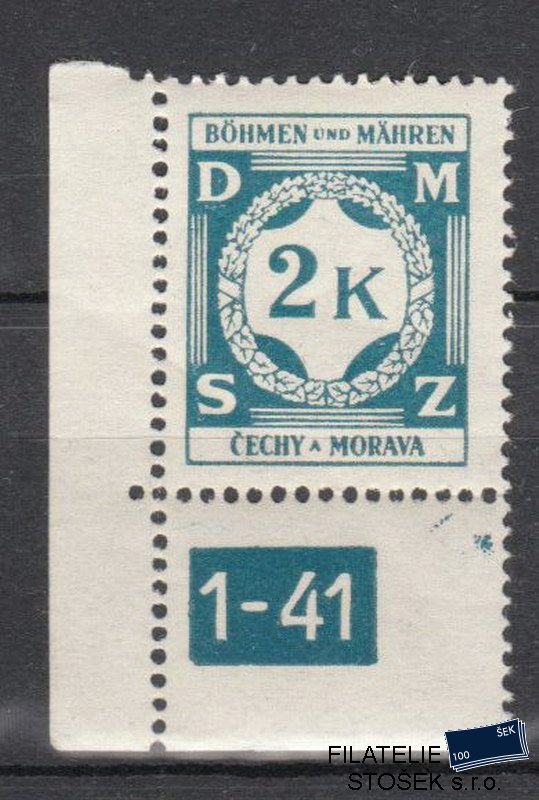 Protektorát známky SL 9 Dz 1-41