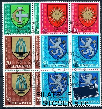 Švýcarsko známky Mi 1187-90 čtyřbloky