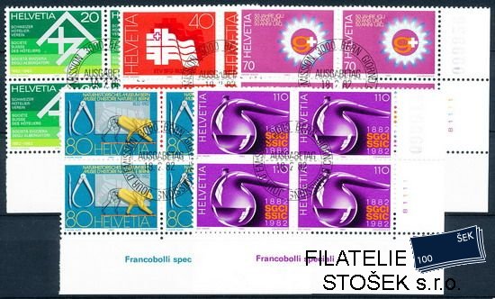 Švýcarsko známky Mi 1216-20 čtyřbloky
