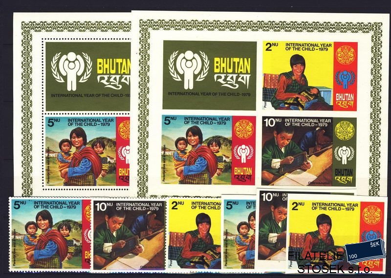 Bhutan známky Mi 728-30 + BL. 83 A+B