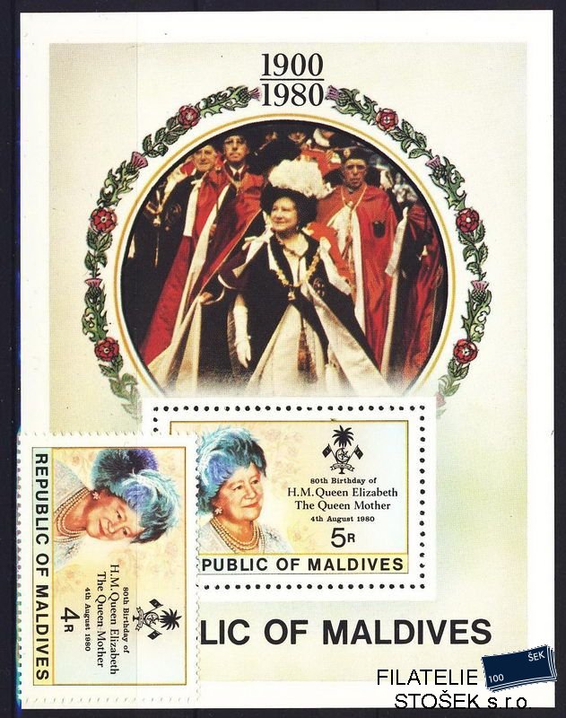 Maledivy známky Mi 896 + Bl. 69